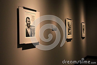 Matted and framed images of victims in WWII, United States Holocaust Memorial Museum, Washington, DC, 2017 Editorial Stock Photo