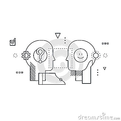 Emotional intelligence concept, communication skills, reasoning and persuasion Vector Illustration