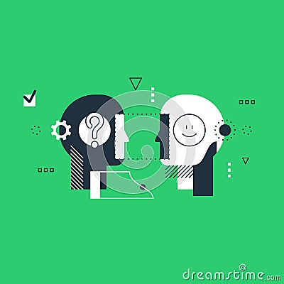 Emotional intelligence concept, communication skills, reasoning and persuasion Vector Illustration