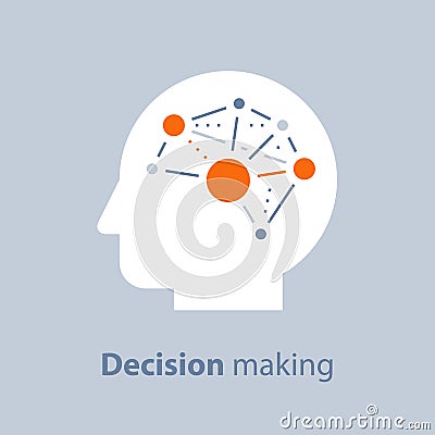 Emotional intelligence, decision making, positive mindset, psychology and neurology, behavior science, creative thinking Vector Illustration