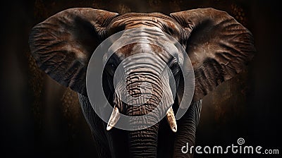 Emotional portrait of the elephant: eyes full of wisdom and tenderness Stock Photo