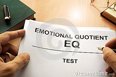 Emotional quotient EQ test. Stock Photo