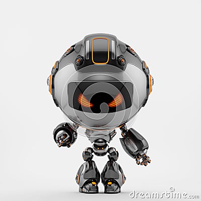 Angry little robot toy gesturing, 3d rendering Stock Photo