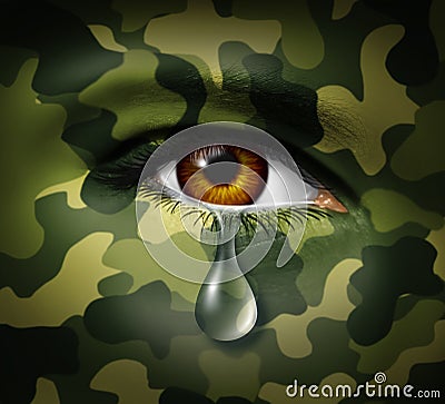 Emotional Stress Of War Stock Photo