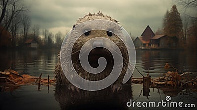 Emotionally Charged Beaver Portrait In Cinema4d By Anton Semenov Stock Photo