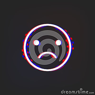 Emotionally upset glytch icon. Simple thin line, outline vector of web icons for ui and ux, website or mobile application Stock Photo