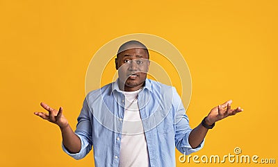 Emotions of confusion, shock and disappointment, facial expression Stock Photo