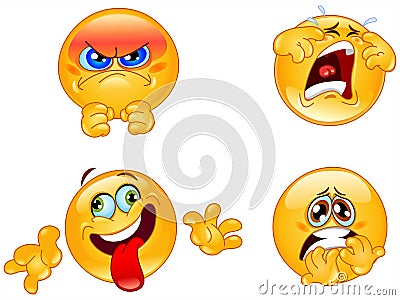 Emotions emoticons Vector Illustration