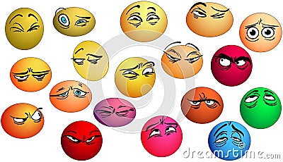 Emotions eyes with expression. Vector Illustration