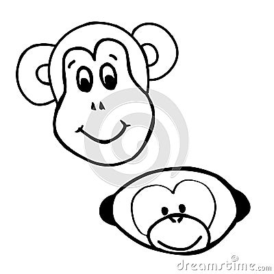 Emotions monkey - smile Vector Illustration