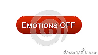 Emotions off web interface button red color, feelings expression, site design Stock Photo