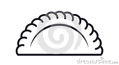 Empanada calzone or ravioli vector icon Vector Illustration