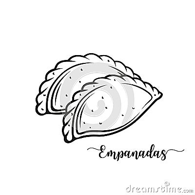 Empanadas or fried pie Vector Illustration