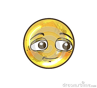 Empathetic emoji, part of a large collection of original and unique emoticons. Stock Photo