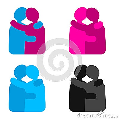 Empathy icon hope, compassion hug concern, depend solidarity friendship faith Vector Illustration