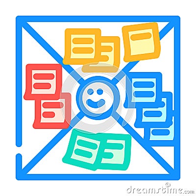 empathy map ux ui design color icon vector illustration Cartoon Illustration