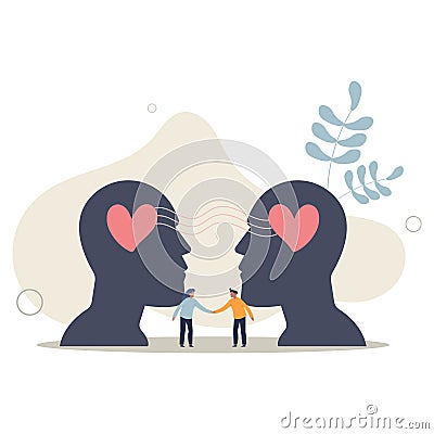 Empathy, sympathy, caring or share feeling to support other, understanding or kindness to help, social support or emotional Cartoon Illustration