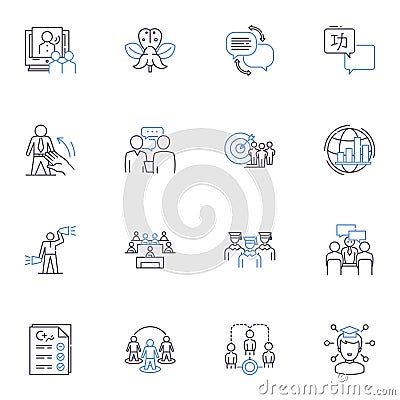 Empathy and Understanding line icons collection. Compassion, Empathy, Sympathy, Kindness, Tolerance, Patience Vector Illustration