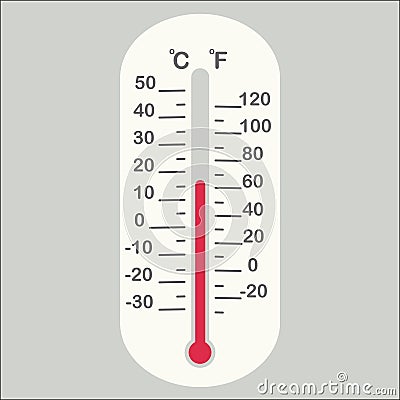 emperature gauge in flat design fahrenheit celsius Vector Illustration