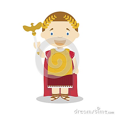 Emperor Augustus cartoon character. Vector Illustration. Vector Illustration