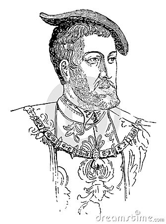 Emperor Charles V, vintage illustration Vector Illustration