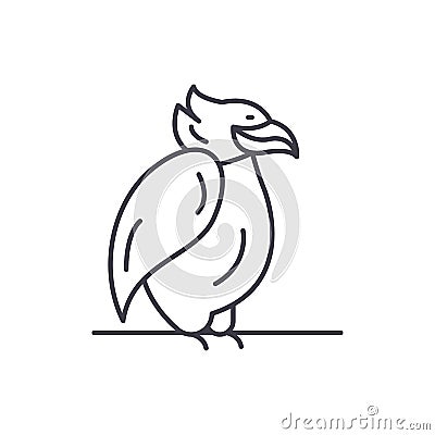 Emperor penguin line icon concept. Emperor penguin vector linear illustration, symbol, sign Vector Illustration