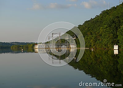 Empire Dam lake view in southwest Missouri Editorial Stock Photo