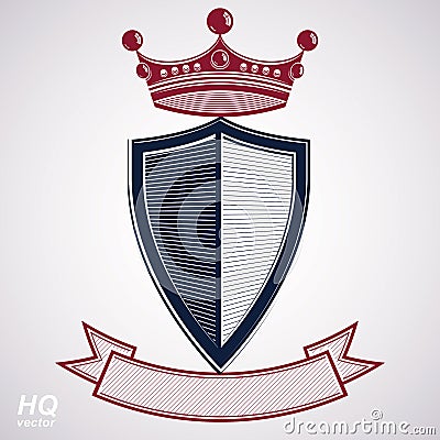 Empire design element. Heraldic royal crown illustration Vector Illustration