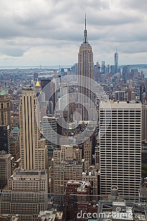 Empire State Building and Downtown Manhattan, New York City, USA Editorial Stock Photo