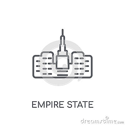 Empire state building linear icon. Modern outline Empire state b Vector Illustration