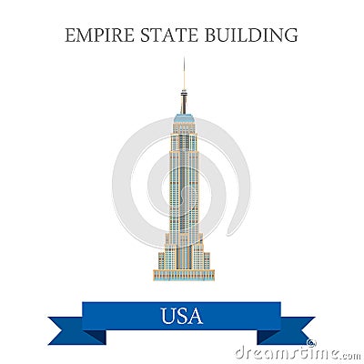 Empire State Building in New York, United States. Vector Illustration