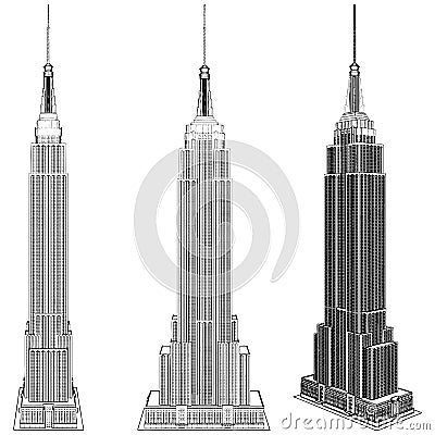 Empire State Building Vector. New York City Icon Illustration Isolated On White Background Vector Illustration