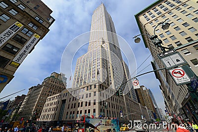 Empire State Building wide angle, Manhattan Editorial Stock Photo