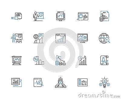 Empirical Data line icons collection. Statistics, Research, Experiment, Observation, Sampling, Analysis, Evidence vector Vector Illustration