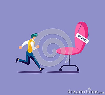 Emploee run for vacant position Vector Illustration