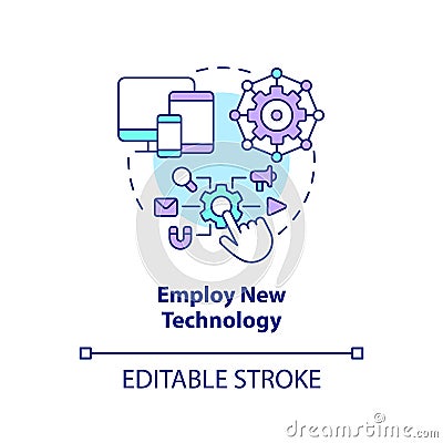 Employ new technology concept icon Vector Illustration