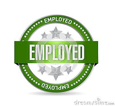 Employed Stamp seal illustration design Cartoon Illustration