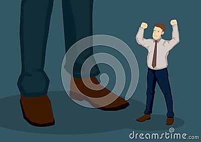 Employee Angry with Higher Management Vector Cartoon Vector Illustration