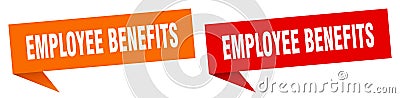 employee benefits banner. employee benefits speech bubble label set. Vector Illustration