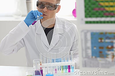 Employee of chemical laboratory teacher Stock Photo