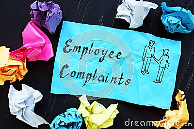 Employee Complaints inscription on the sheet Stock Photo