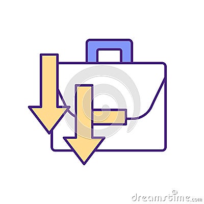 Employee demotivation RGB color icon Vector Illustration