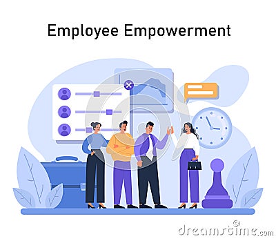 Employee Empowerment concept. Flat vector illustration. Vector Illustration
