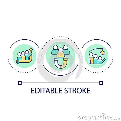 Employee engagement loop concept icon Vector Illustration