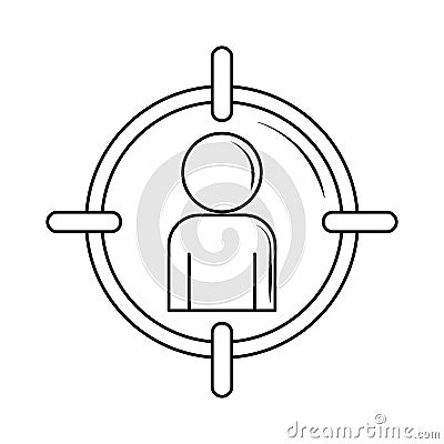 Employee focus, personnel search target line style Vector Illustration