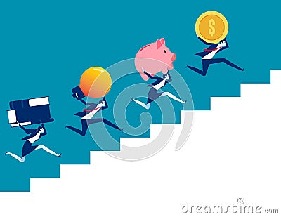 Employee with holding financial symbol. Business ability of people vector illustration Vector Illustration