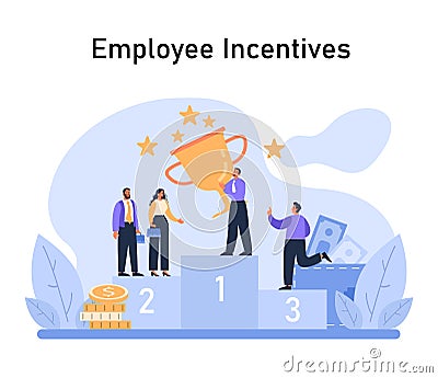 Employee Incentives concept. Flat vector illustration. Vector Illustration