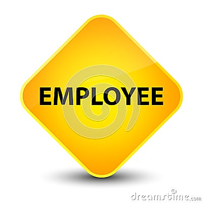 Employee elegant yellow diamond button Cartoon Illustration