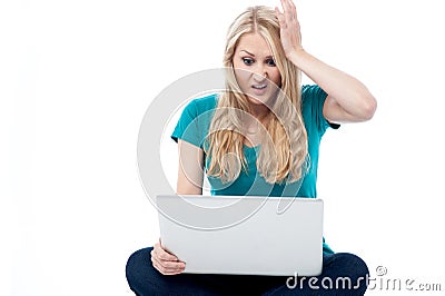 Employee made a blunder while working Stock Photo