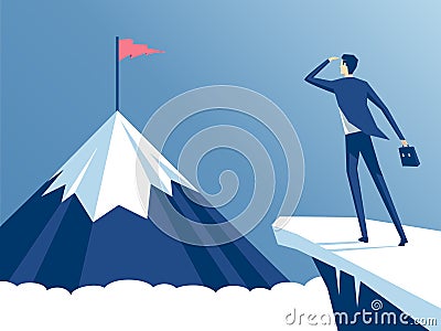 Employee and mountain Vector Illustration
